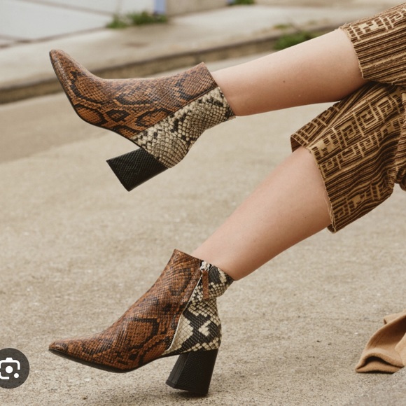 EUC Rare Freda Salvador Charm boot in tri snake Sz 11 - Picture 1 of 8